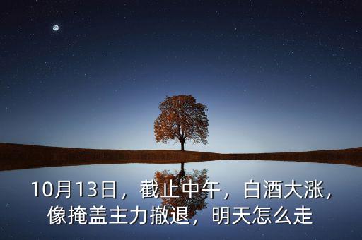 10月13日，截止中午，白酒大漲，像掩蓋主力撤退，明天怎么走