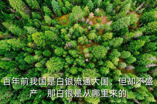百年前我國是白銀流通大國，但卻不盛產(chǎn)，那白銀是從哪里來的