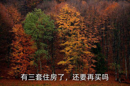 有三套住房了，還要再買嗎