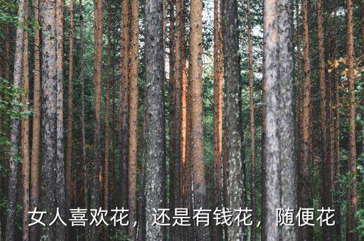 女人喜歡花，還是有錢花，隨便花