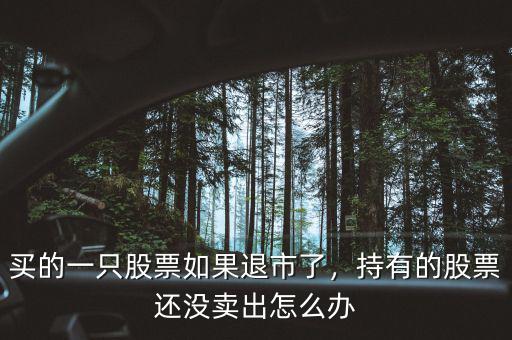 買的一只股票如果退市了，持有的股票還沒賣出怎么辦