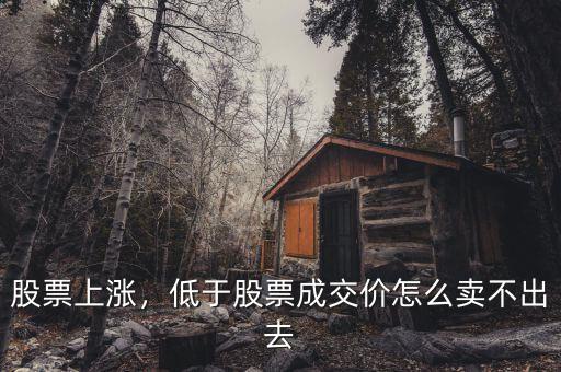 股票上漲，低于股票成交價(jià)怎么賣(mài)不出去