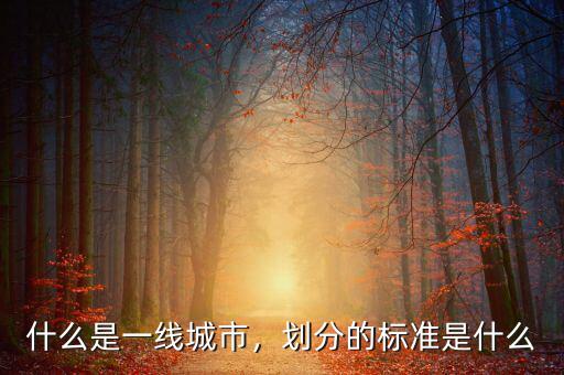 什么是一線城市，劃分的標準是什么