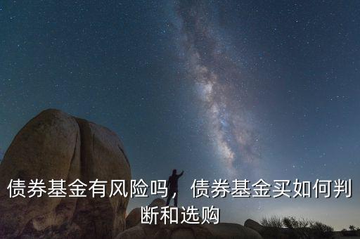 債券基金有風險嗎，債券基金買如何判斷和選購