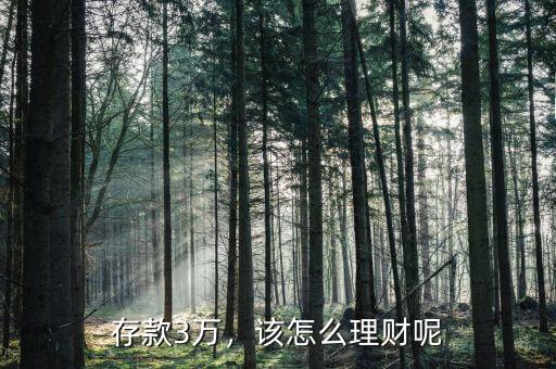 存款3萬，該怎么理財呢