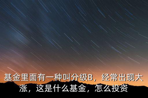 基金里面有一種叫分級(jí)B，經(jīng)常出現(xiàn)大漲，這是什么基金，怎么投資