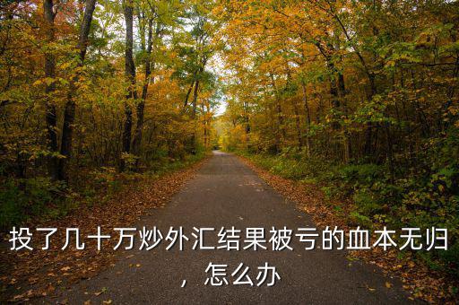 投了幾十萬炒外匯結(jié)果被虧的血本無歸，怎么辦