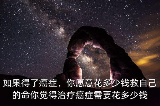 如果得了癌癥，你愿意花多少錢救自己的命你覺得治療癌癥需要花多少錢