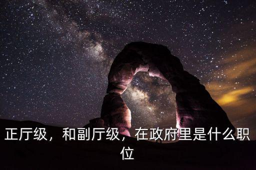 正廳級，和副廳級，在政府里是什么職位