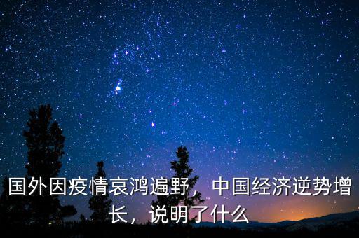 國外因疫情哀鴻遍野，中國經(jīng)濟(jì)逆勢增長，說明了什么