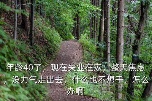 年齡40了，現(xiàn)在失業(yè)在家，整天焦慮，沒力氣走出去，什么也不想干，怎么辦啊