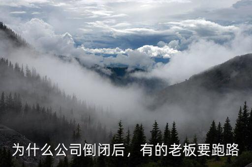 為什么公司倒閉后，有的老板要跑路
