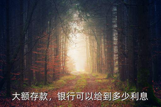 大額存款，銀行可以給到多少利息