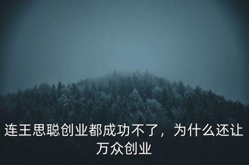 連王思聰創(chuàng)業(yè)都成功不了，為什么還讓萬眾創(chuàng)業(yè)