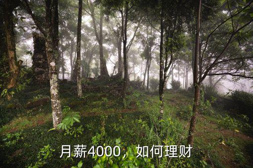 月薪4000，如何理財