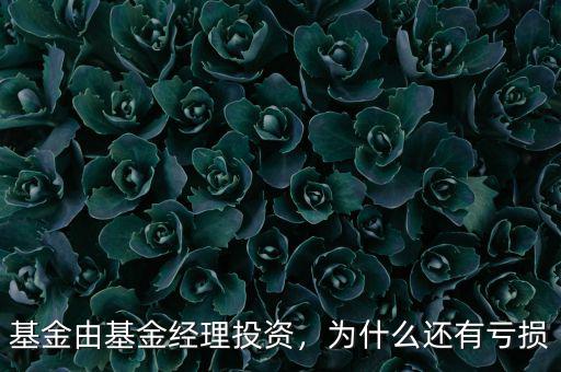 基金由基金經(jīng)理投資，為什么還有虧損