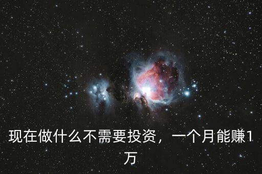 現(xiàn)在做什么不需要投資，一個月能賺1萬