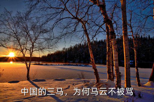 中國的三馬，為何馬云不被罵