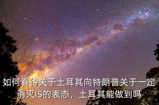 如何看待關(guān)于土耳其向特朗普關(guān)于一定消滅IS的表態(tài)，土耳其能做到嗎