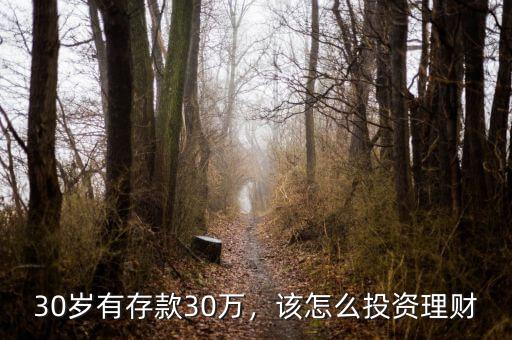 30歲有存款30萬，該怎么投資理財
