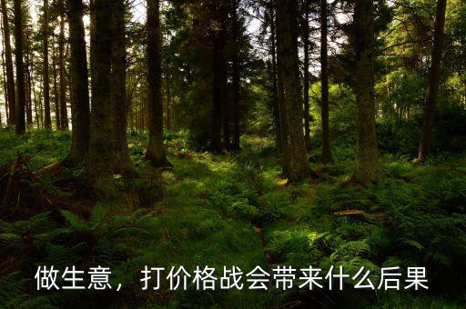 做生意，打價(jià)格戰(zhàn)會(huì)帶來(lái)什么后果