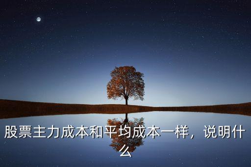 股票主力成本和平均成本一樣，說明什么