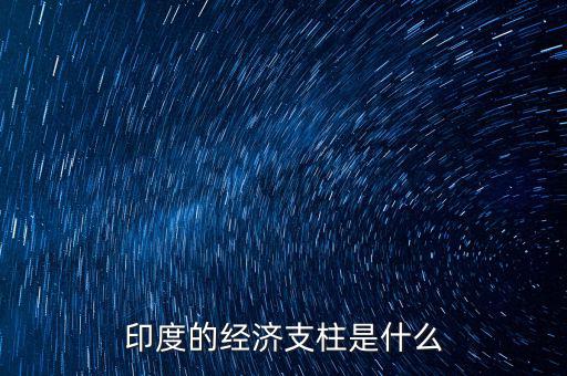 印度的經(jīng)濟支柱是什么