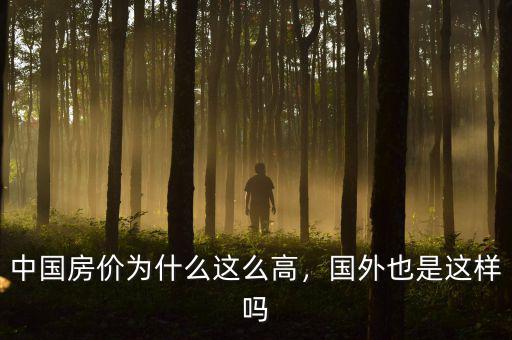 中國房價為什么這么高，國外也是這樣嗎