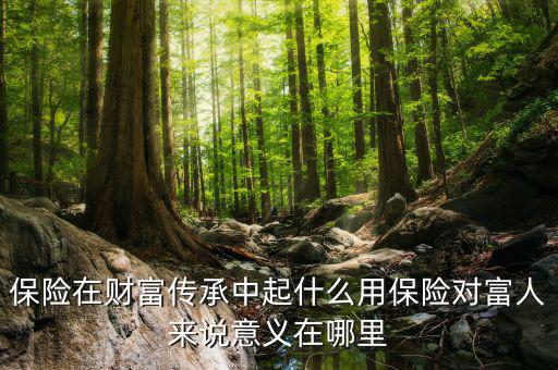 保險(xiǎn)在財(cái)富傳承中起什么用保險(xiǎn)對富人來說意義在哪里