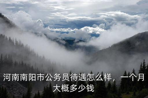 河南南陽市公務員待遇怎么樣，一個月大概多少錢