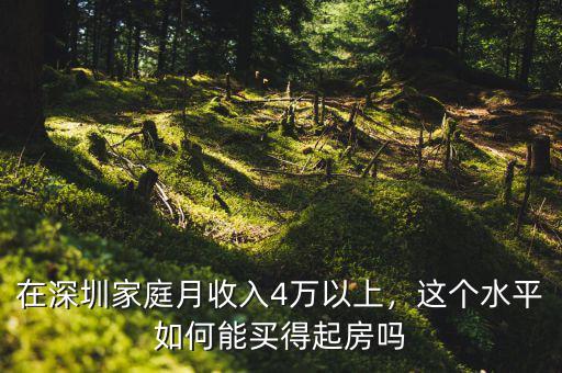 在深圳家庭月收入4萬(wàn)以上，這個(gè)水平如何能買得起房嗎