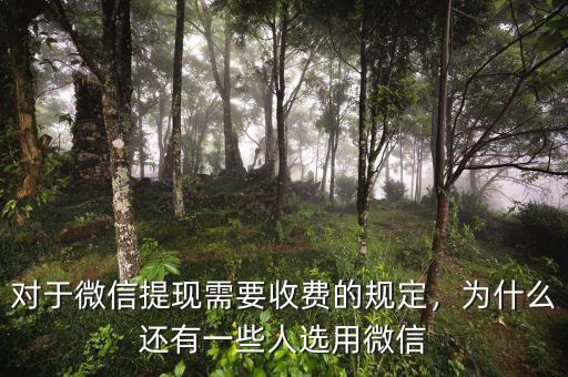 對于微信提現(xiàn)需要收費的規(guī)定，為什么還有一些人選用微信
