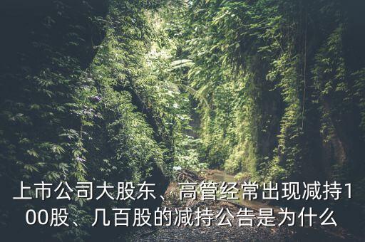 上市公司大股東、高管經(jīng)常出現(xiàn)減持100股、幾百股的減持公告是為什么