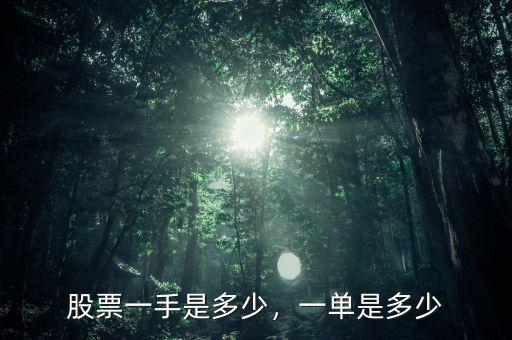 股票一手是多少，一單是多少