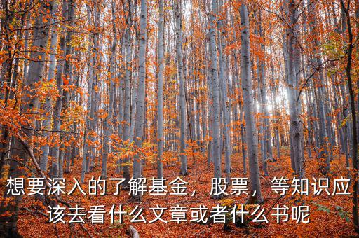 想要深入的了解基金，股票，等知識應(yīng)該去看什么文章或者什么書呢