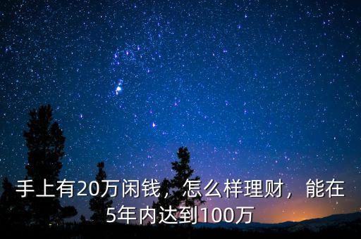 手上有20萬閑錢，怎么樣理財(cái)，能在5年內(nèi)達(dá)到100萬