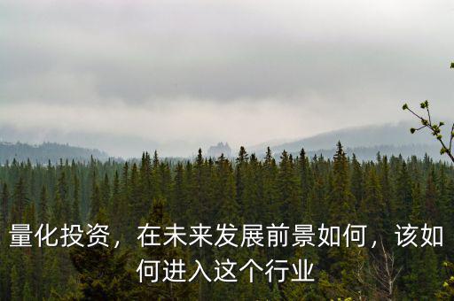 量化投資，在未來發(fā)展前景如何，該如何進入這個行業(yè)