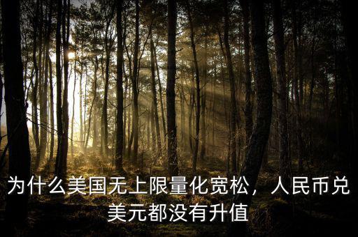 為什么美國無上限量化寬松，人民幣兌美元都沒有升值