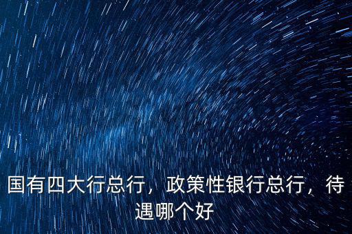 國(guó)有四大行總行，政策性銀行總行，待遇哪個(gè)好