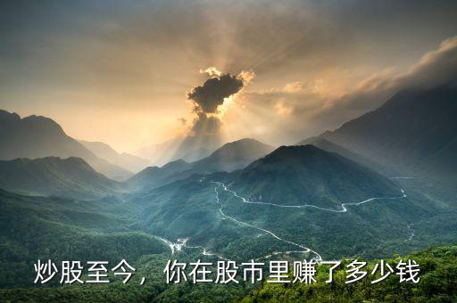 炒股至今，你在股市里賺了多少錢