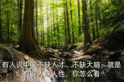 有人說(shuō)中國(guó)不缺人才、不缺大腦，就是有些人缺人性，你怎么看
