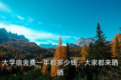 大學(xué)宿舍費(fèi)一年都多少錢，大家都來曬曬