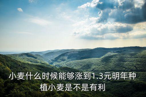 小麥預(yù)計(jì)什么時候漲價,明年種植小麥?zhǔn)遣皇怯欣?/></a></span><span id=