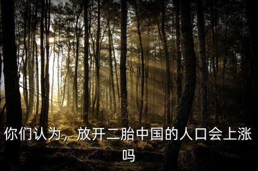 你們認為，放開二胎中國的人口會上漲嗎