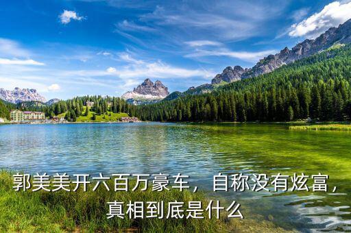 郭美美開六百萬豪車，自稱沒有炫富，真相到底是什么