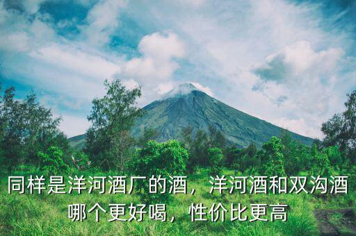 同樣是洋河酒廠的酒，洋河酒和雙溝酒哪個(gè)更好喝，性價(jià)比更高