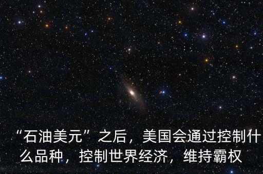 “石油美元”之后，美國(guó)會(huì)通過(guò)控制什么品種，控制世界經(jīng)濟(jì)，維持霸權(quán)