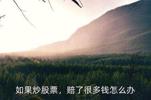如果炒股票，賠了很多錢(qián)怎么辦