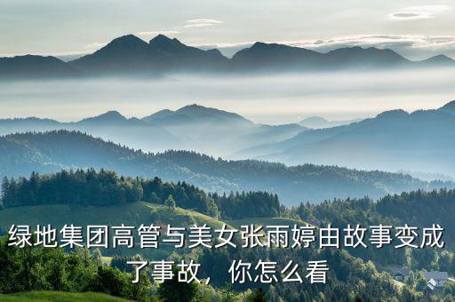綠地集團高管與美女張雨婷由故事變成了事故，你怎么看