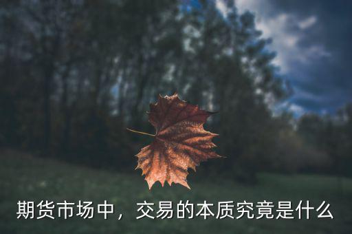 期貨市場(chǎng)中，交易的本質(zhì)究竟是什么